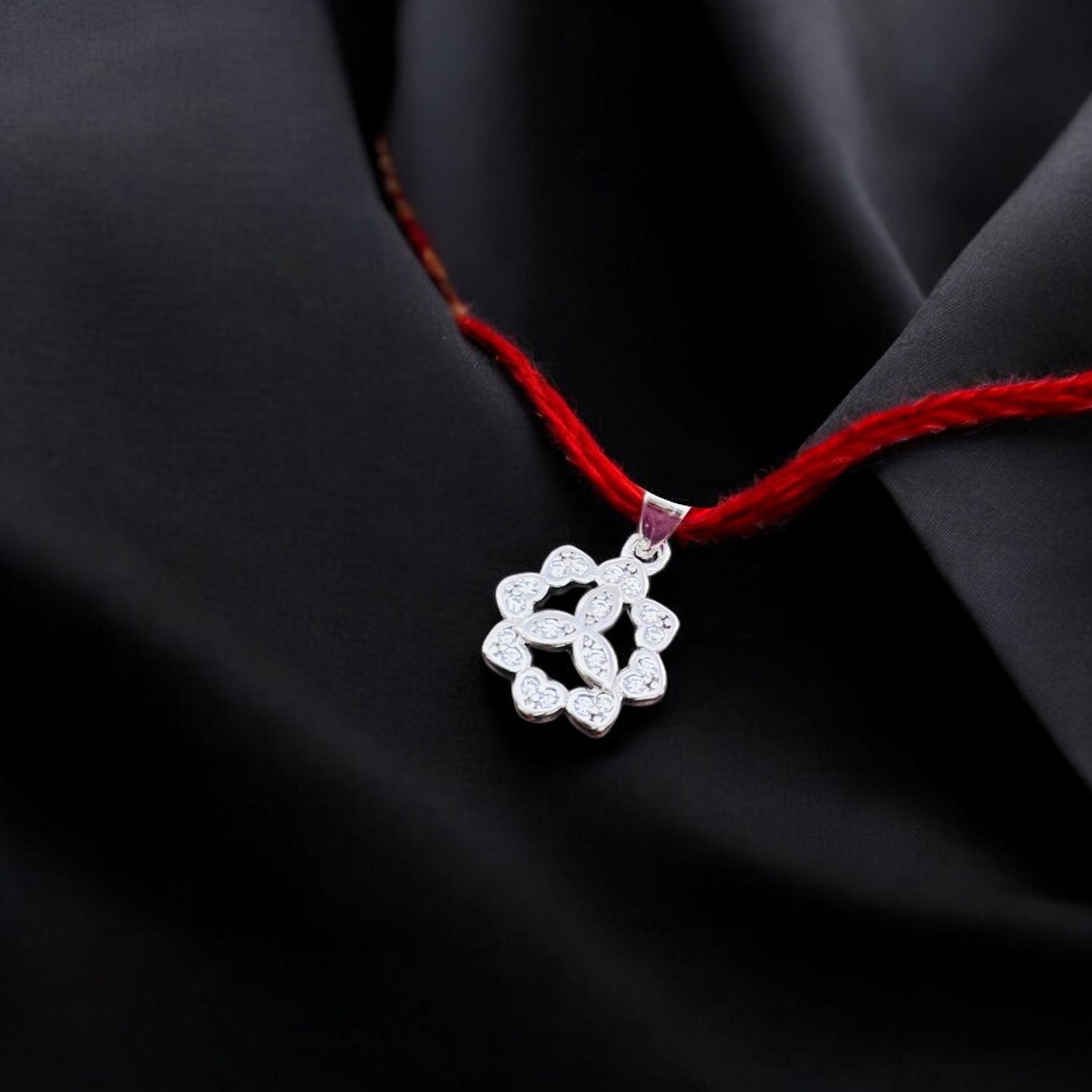 Mystic Silver pendant as Lumba Rakhi for Bhabhi