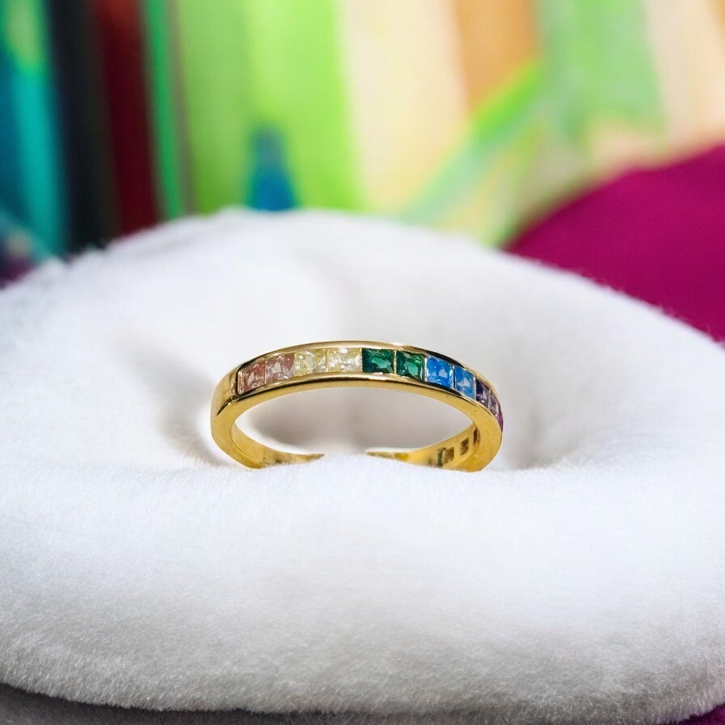 Multi color gold plated Silver Band