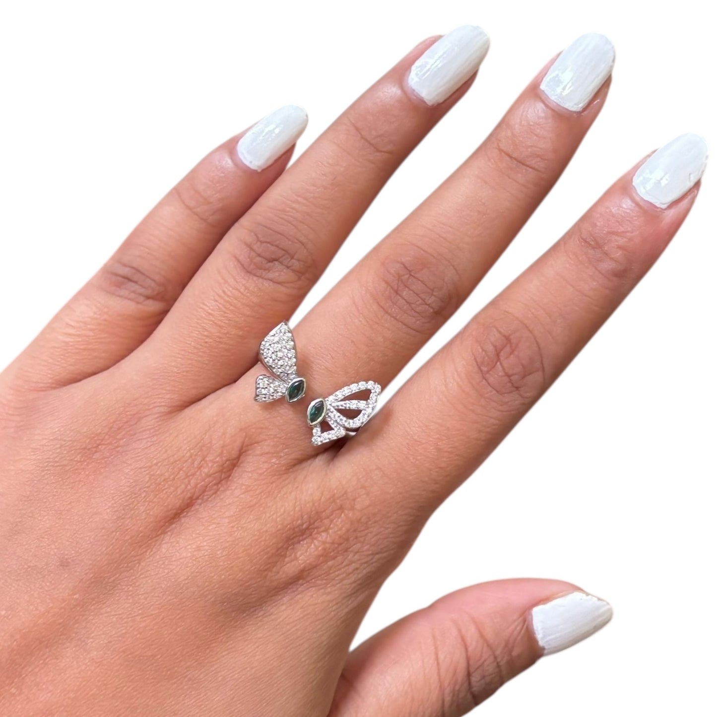 Adjustable butterfly Silver ring