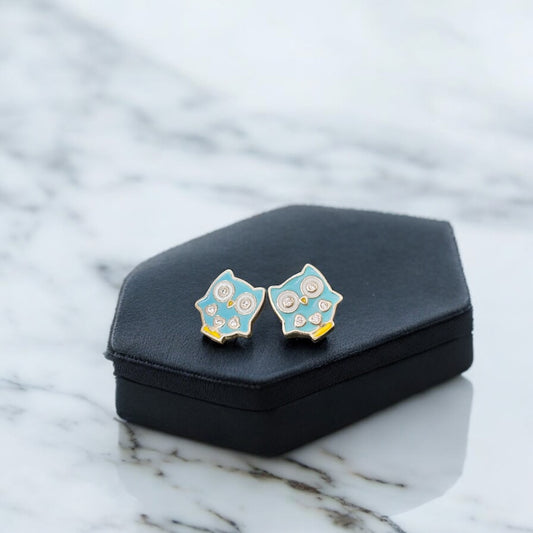 Cute Owl Kids Silver Earring