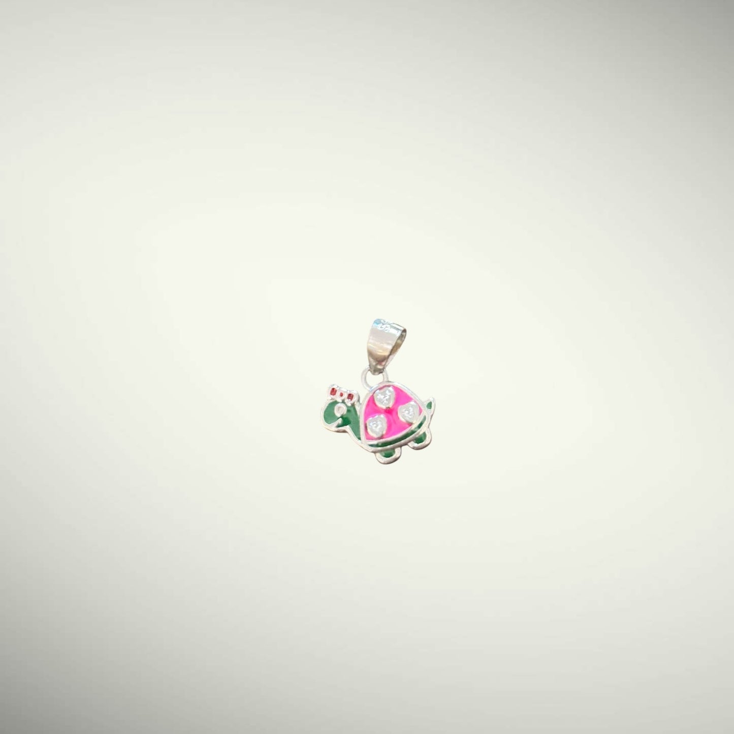 Cute Tortoise Face Kids Silver Pendent