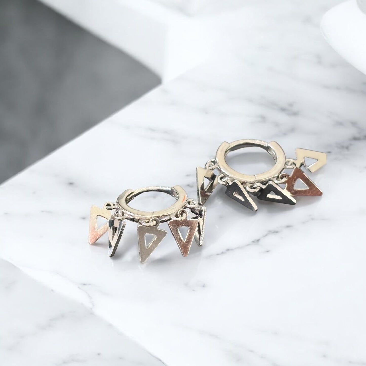 Trigon Charms dangling 925 silver earring