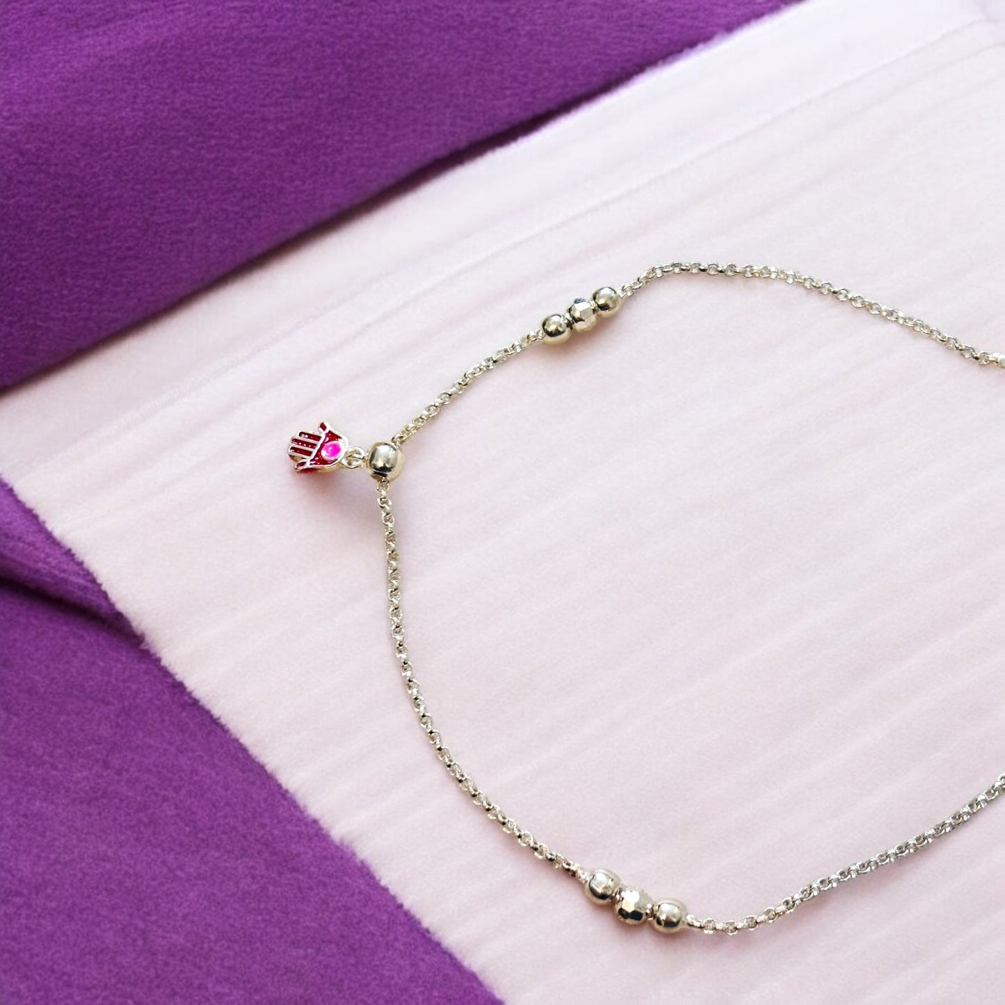 Hamsa Charm 925 silver anklets