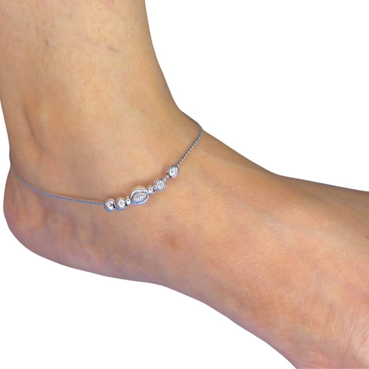 Beaded oxidised 925 Anklet