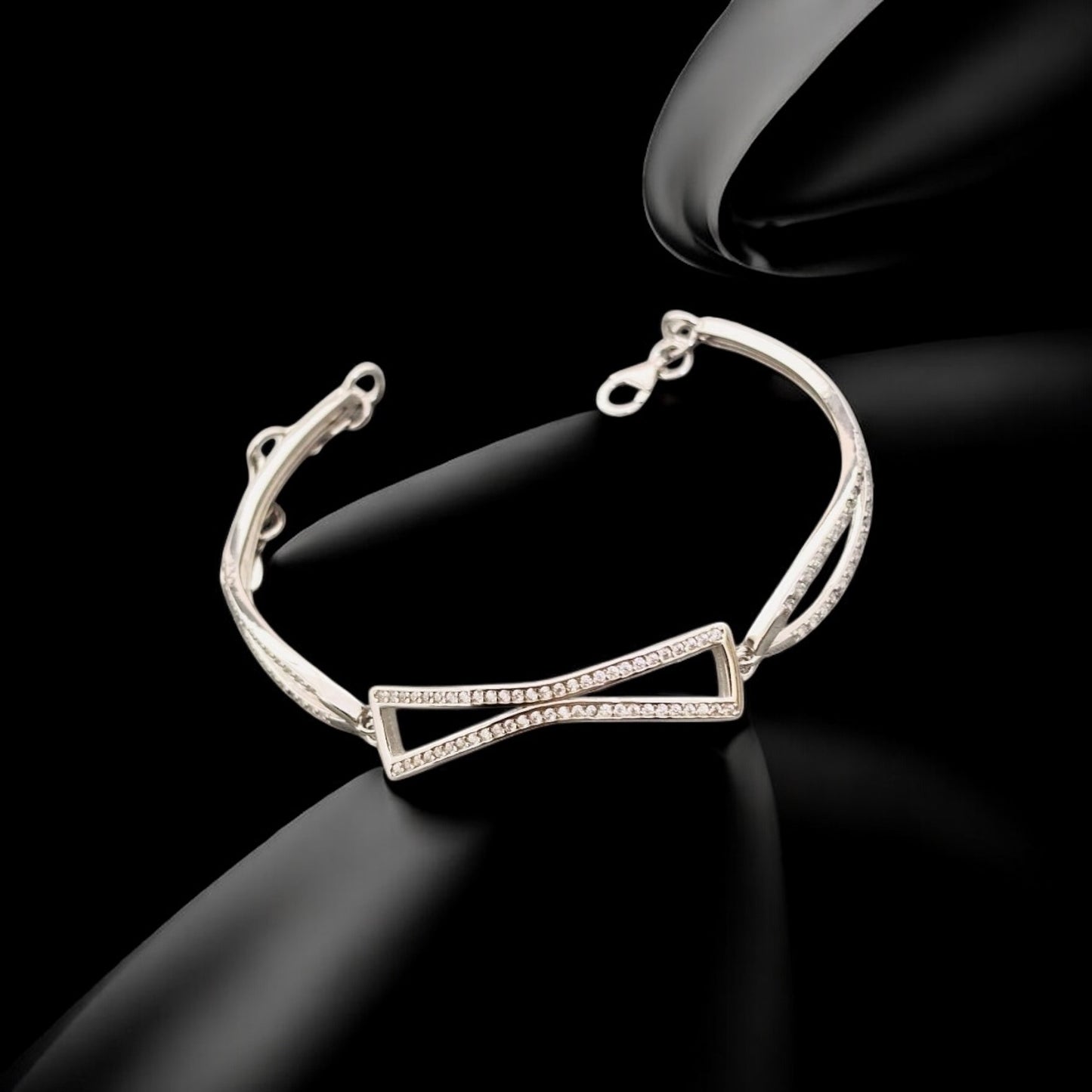 Interlink Royal CZ Silver Bracelet
