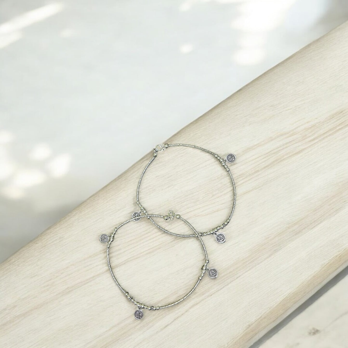 Wish Tree Charm oxidised anklet