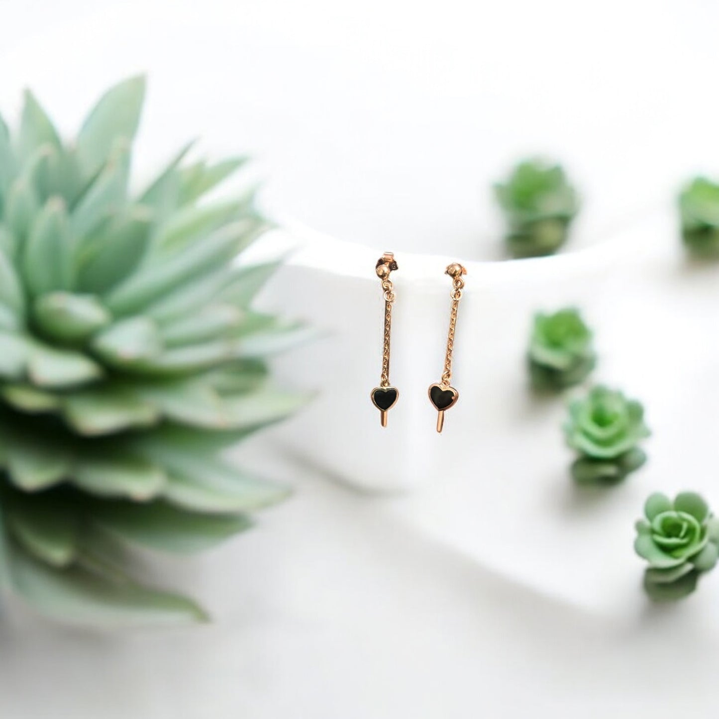 Stick drop with chain Earring