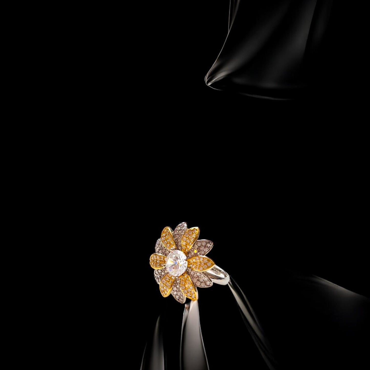 Floral Cocktail adjustable ring