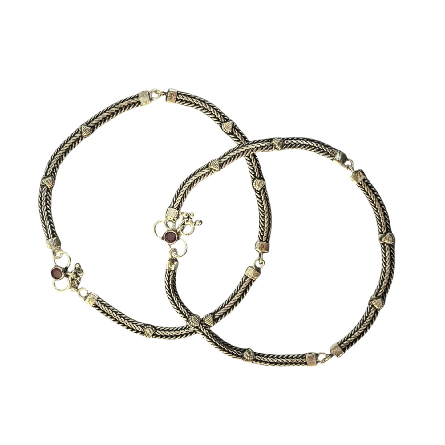 Tribal Oxidised 925 silver anklet