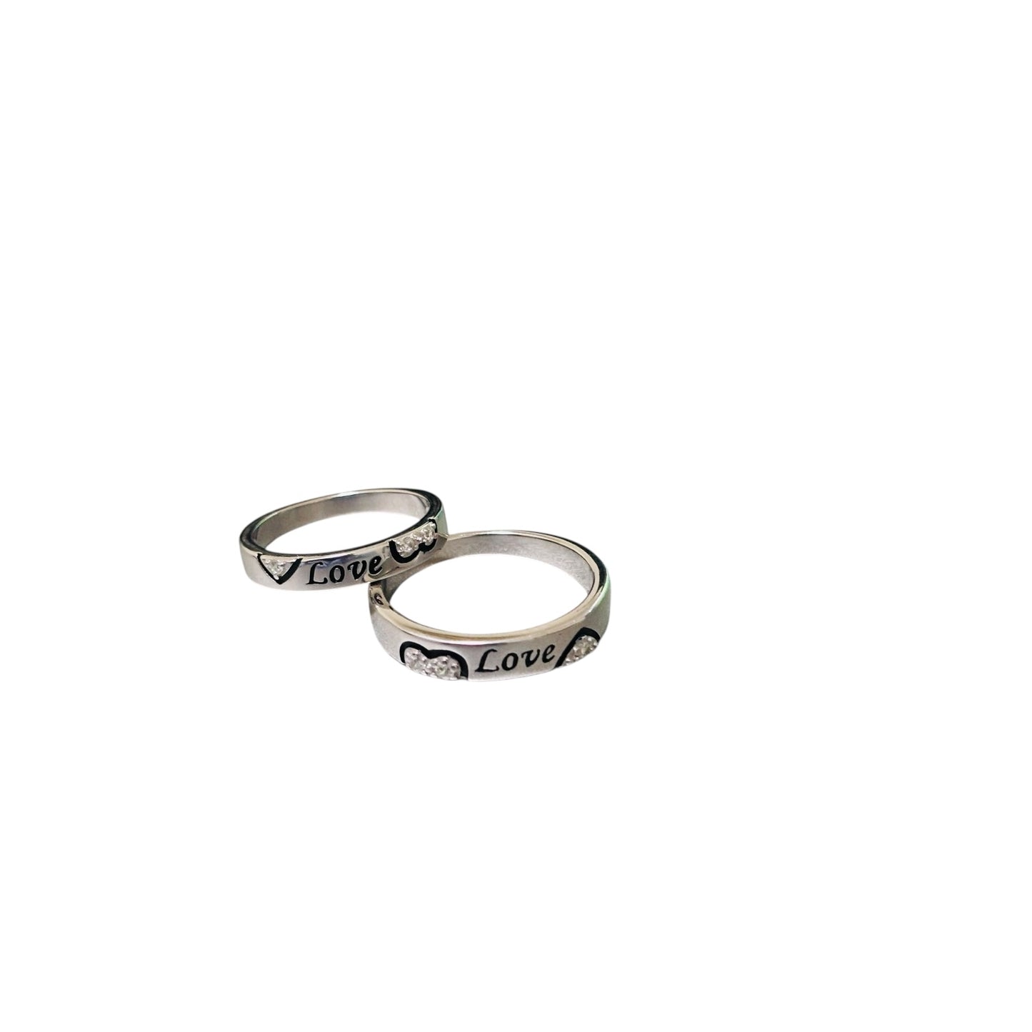 Love engrave couple ring band