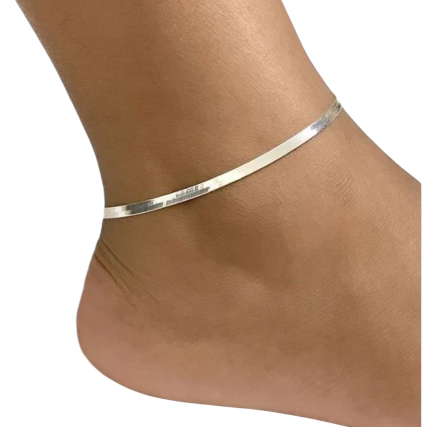 Sleek Snake Sterling Silver Anklets