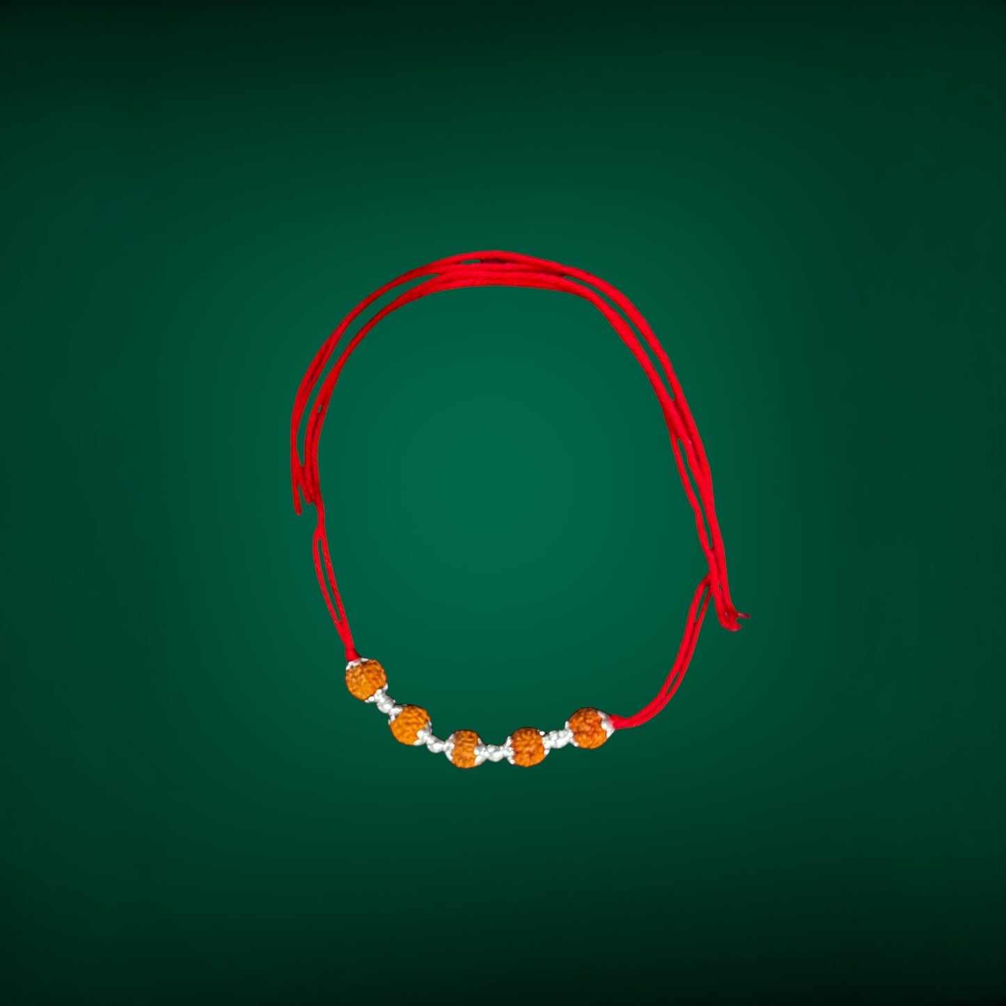 5 Rudraksh silver Rakhi
