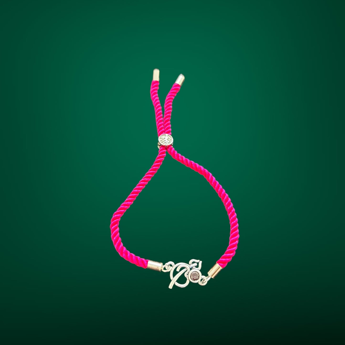Modern Om Threaded Oxidised Rakhi