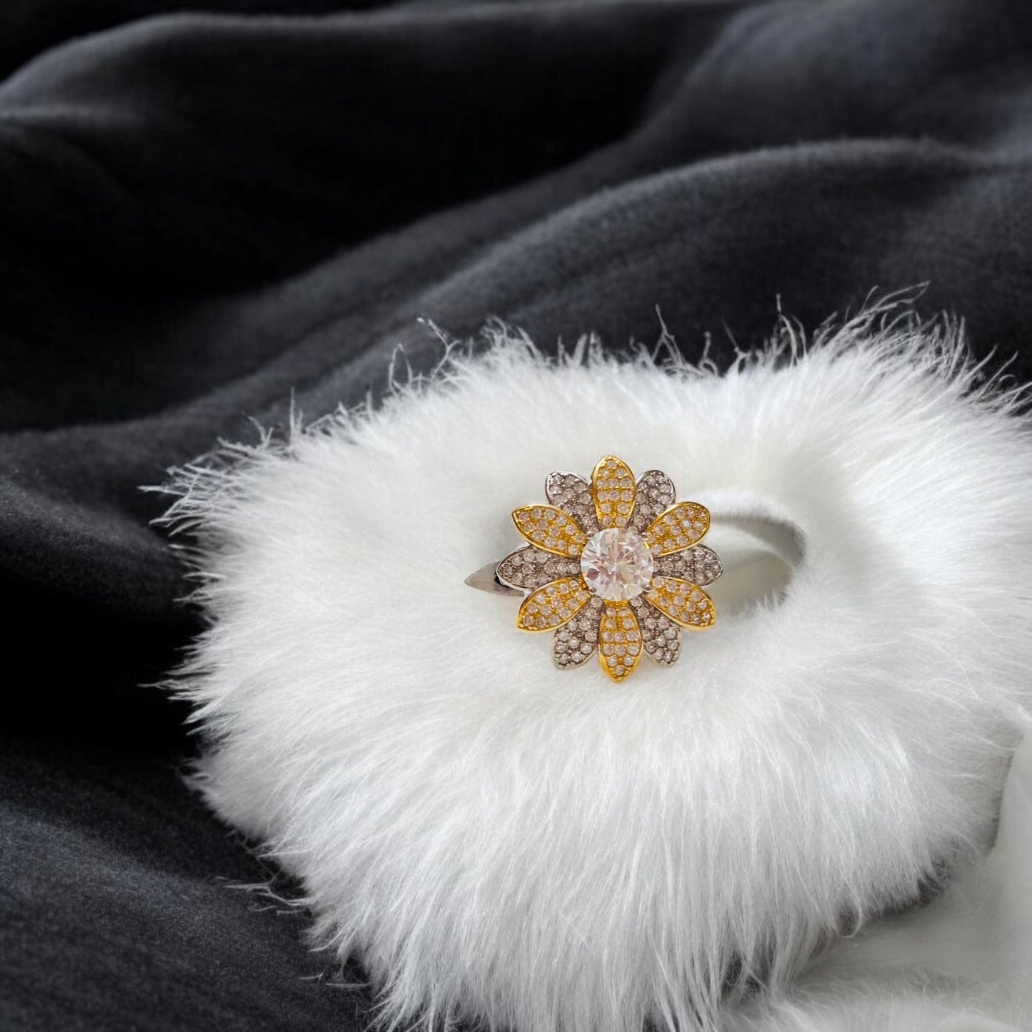 Floral Cocktail adjustable ring