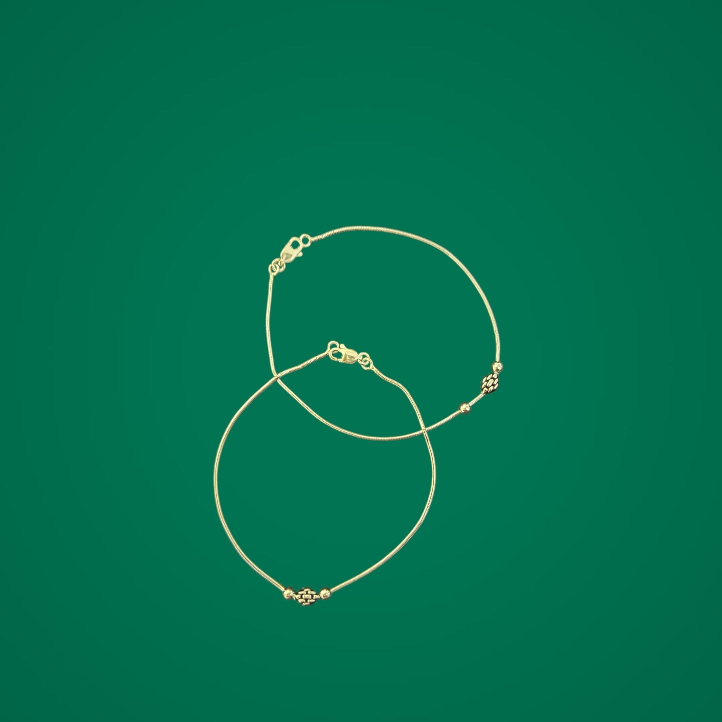 Interlink minimal oxidised 925 anklet