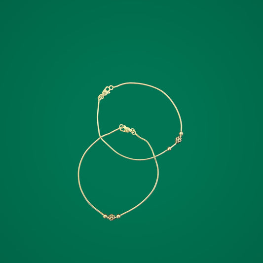 Interlink minimal oxidised 925 anklet