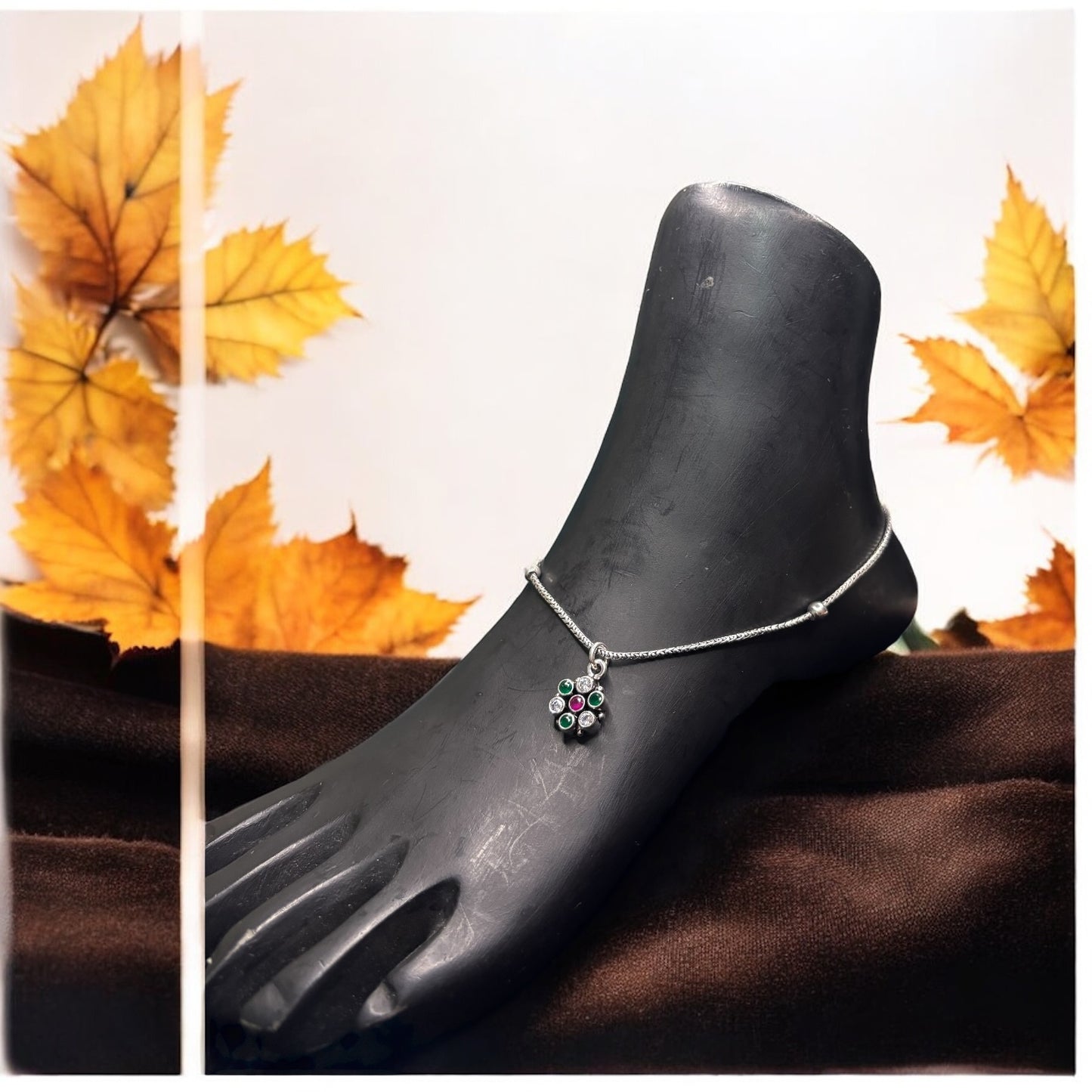 Traditional oxidised anklet