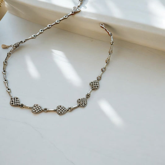 Traditional Hearts Silver Anklets