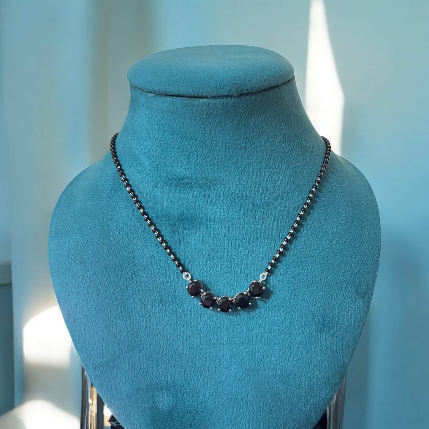 Black Studded Mangalsutra Necklace