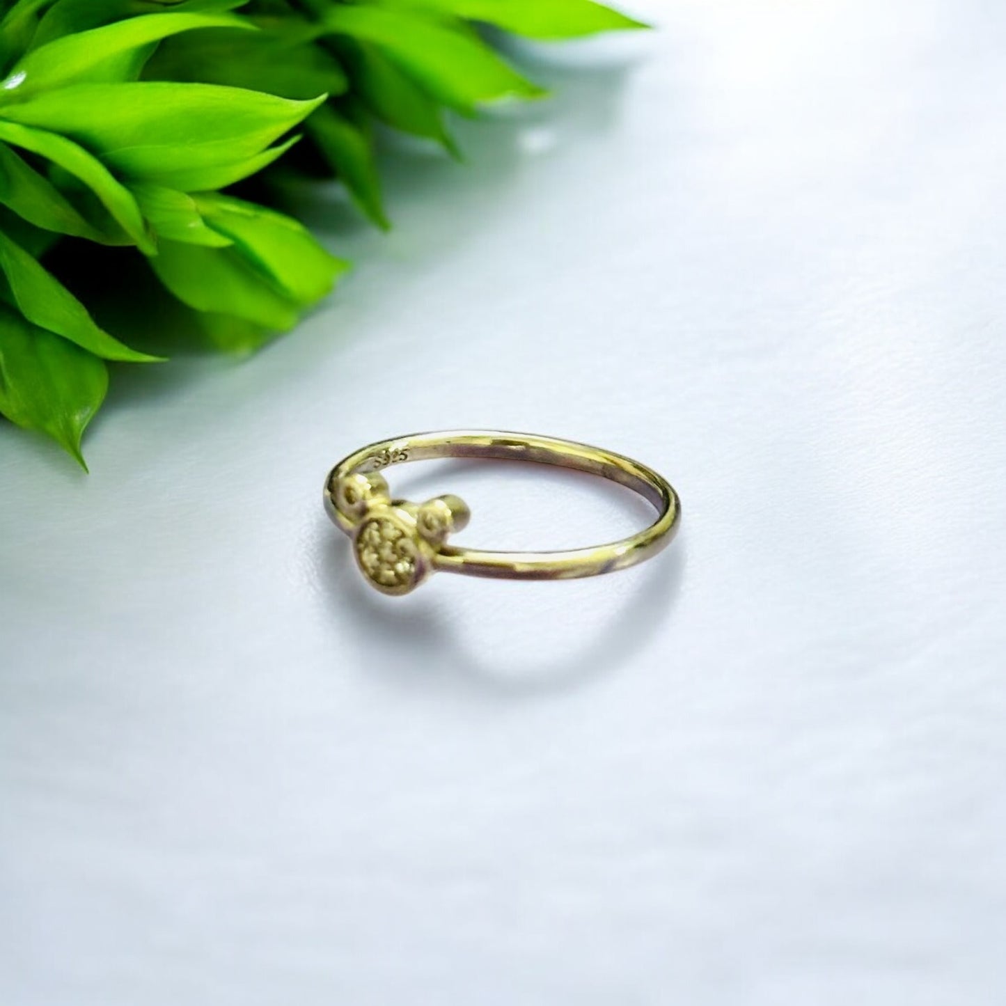 Minimalist Silver Mickey Ring