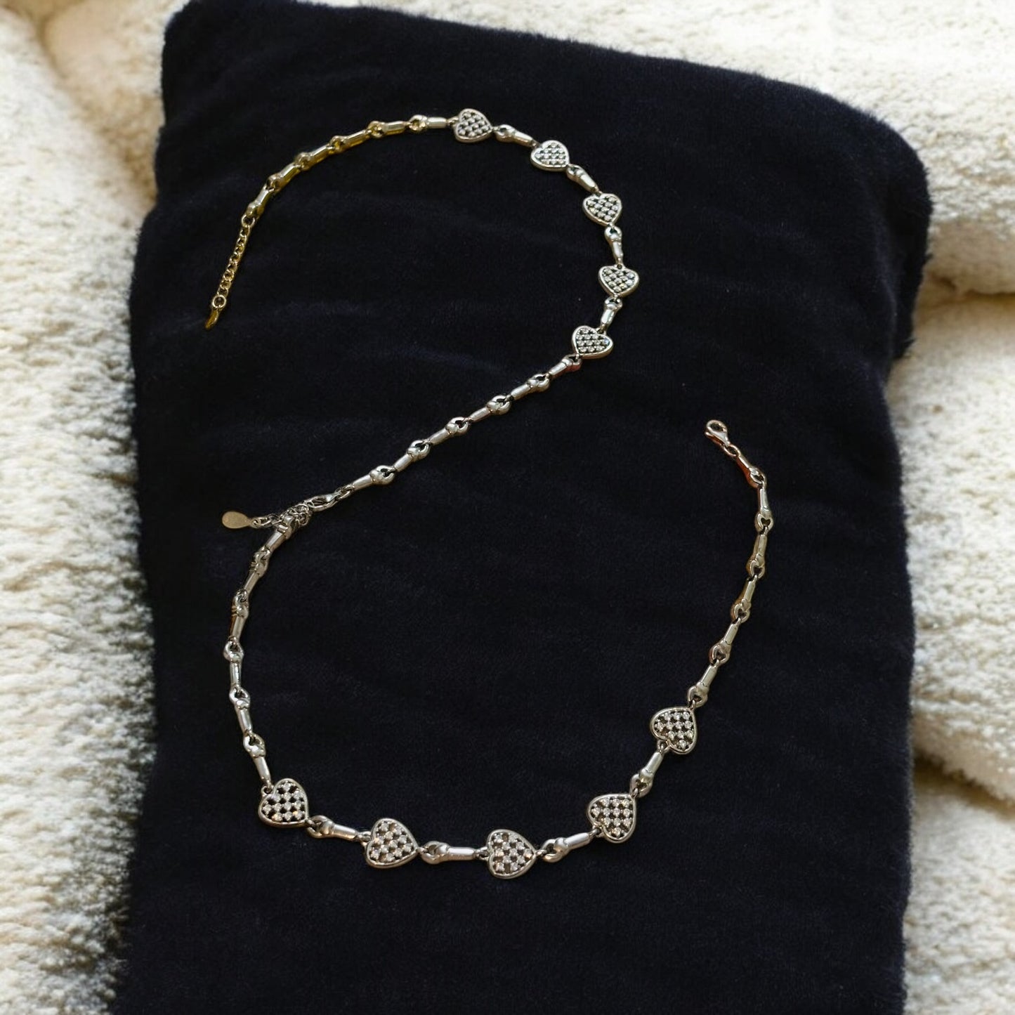 Traditional Hearts Silver Anklets