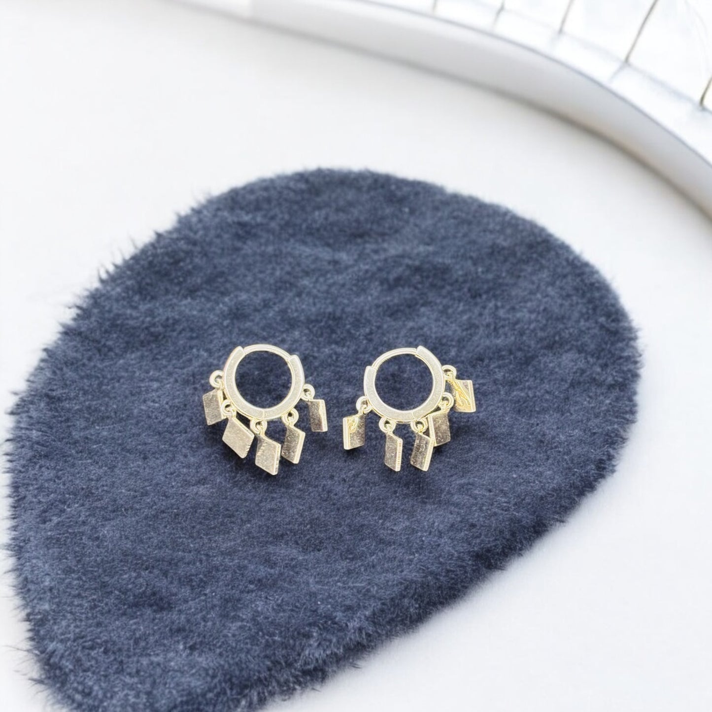 Diamond Charms Dangling 925 silver earring
