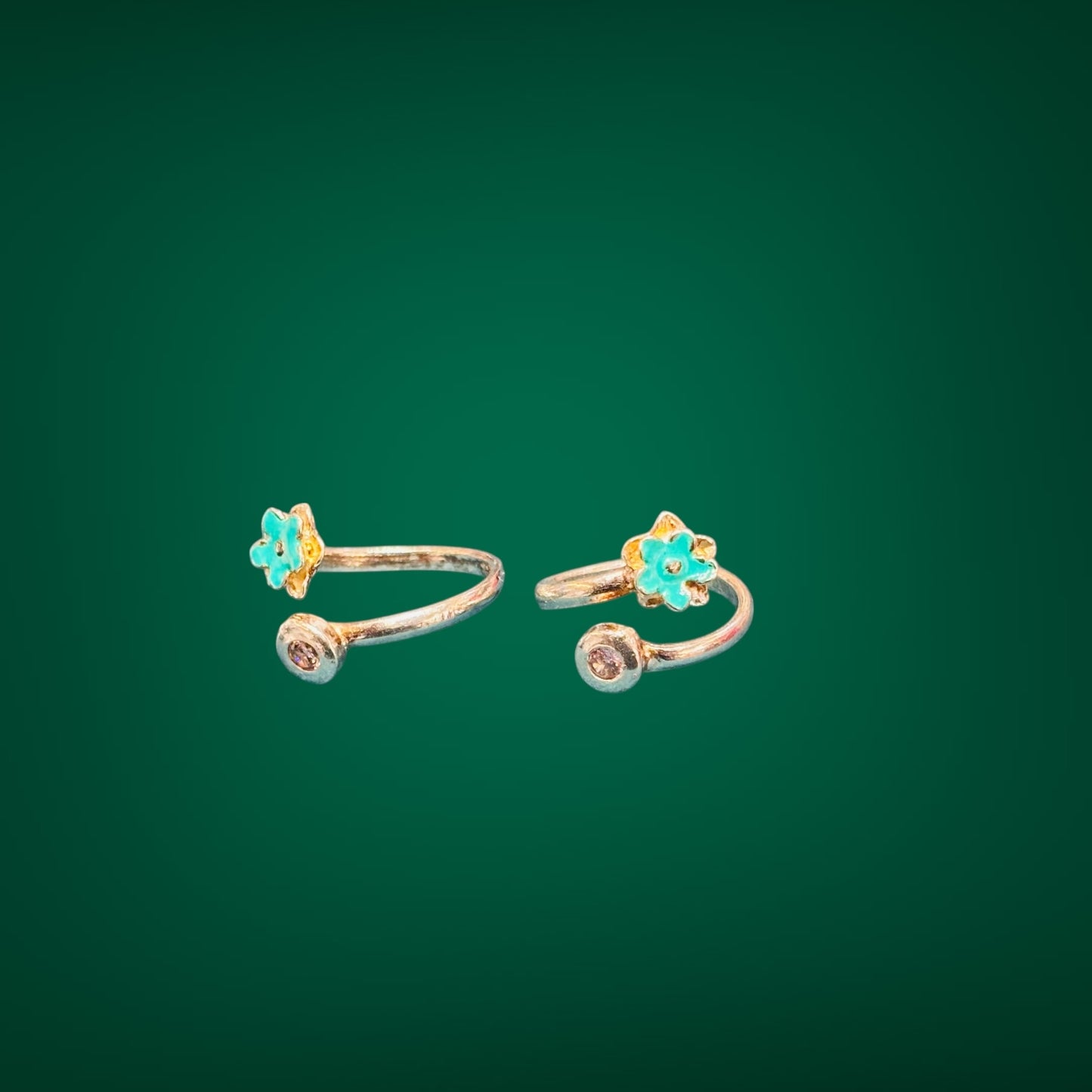 Minimal floral front open toe ring