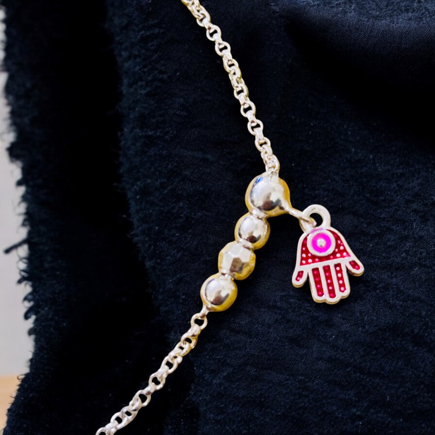 Hamsa Charm 925 silver anklets