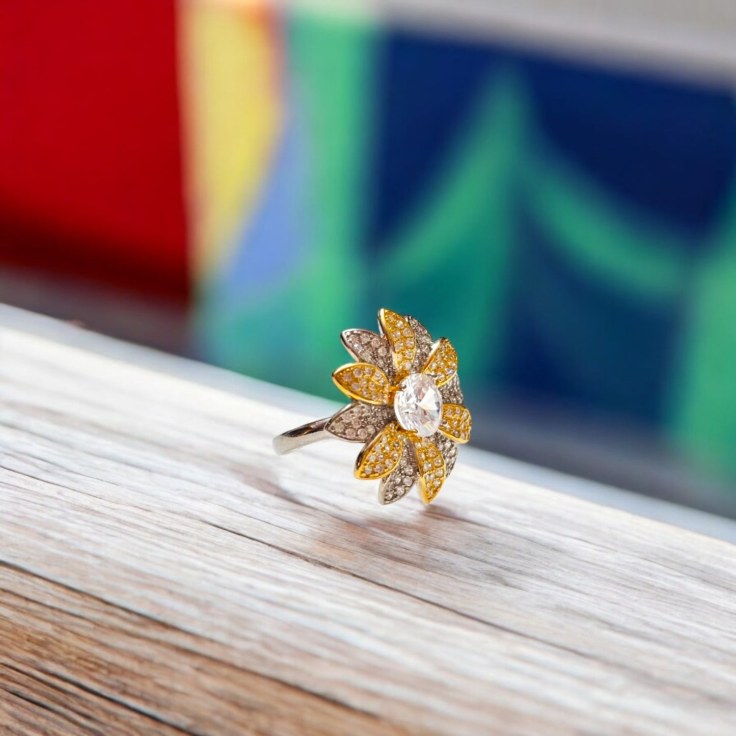 Floral Cocktail adjustable ring