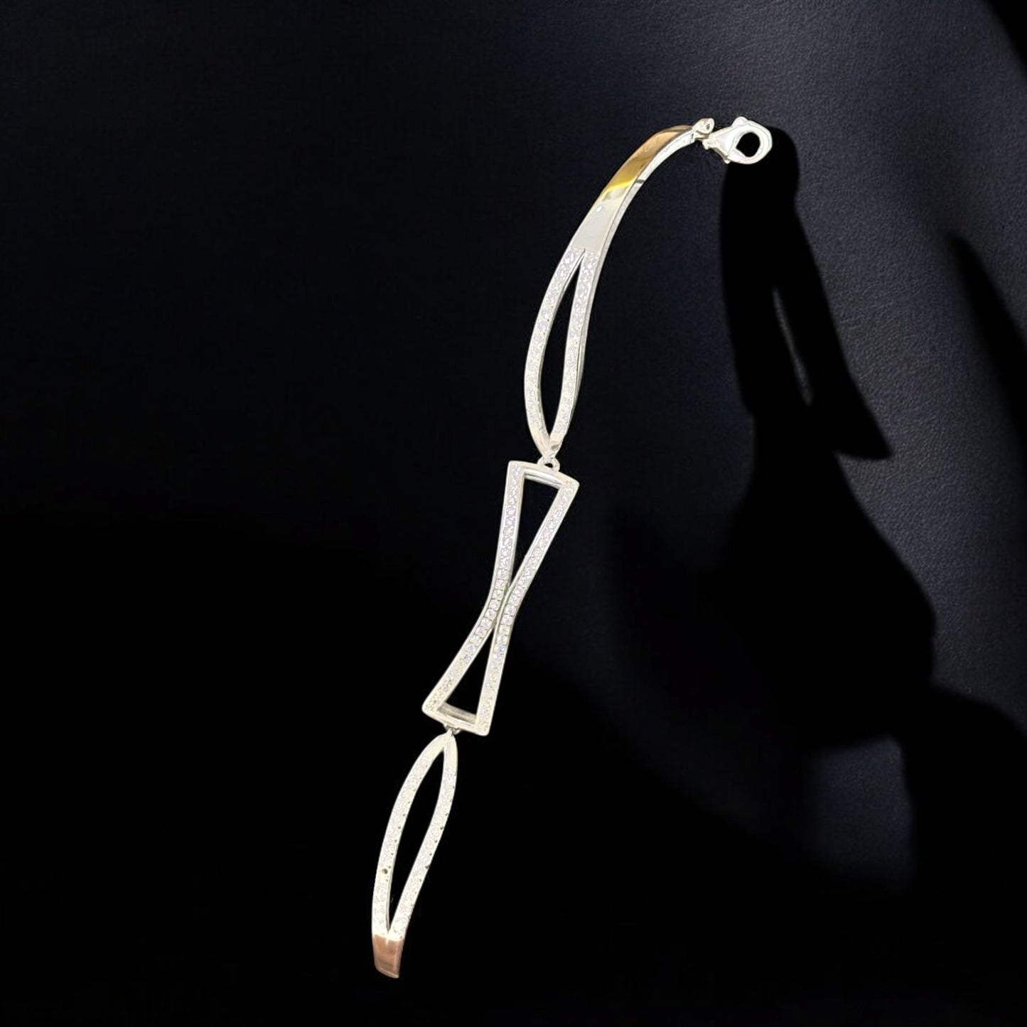 Interlink Royal CZ Silver Bracelet