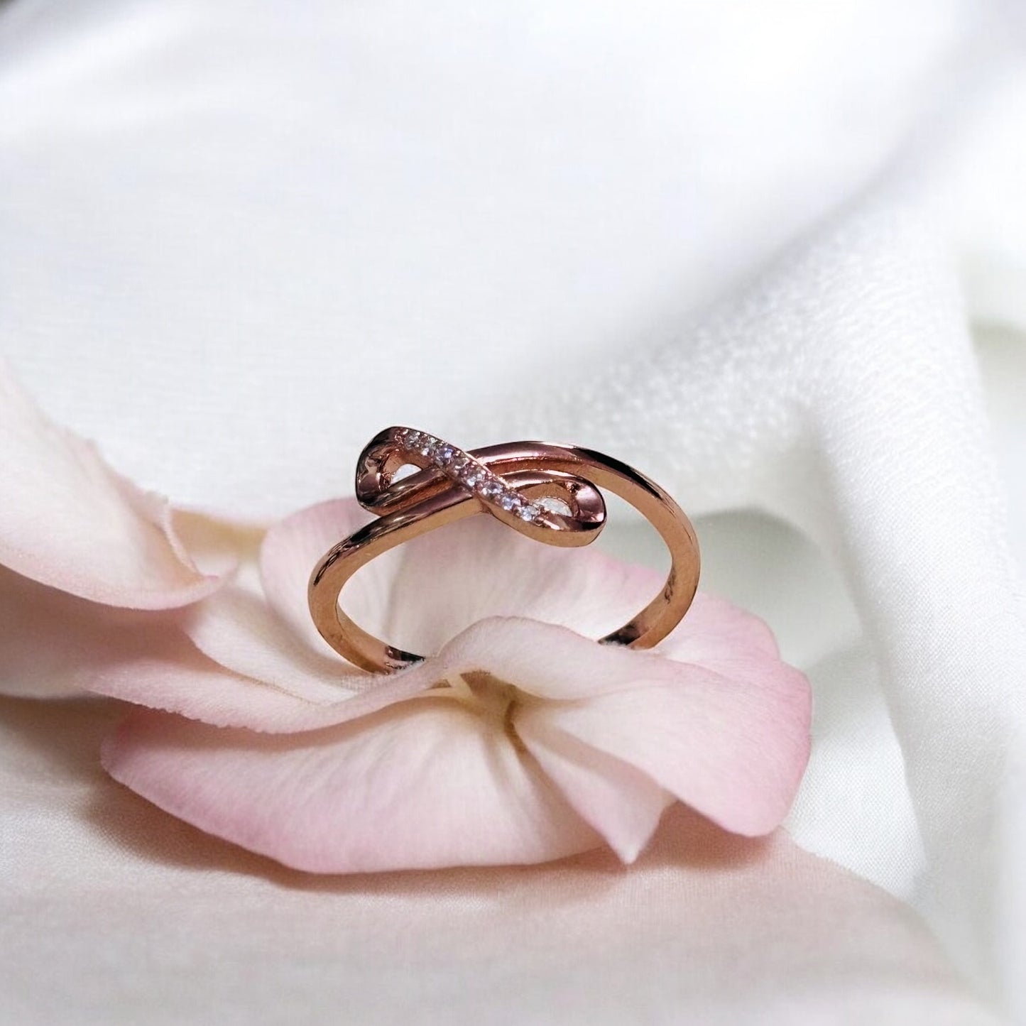 Infinity Interwined rose gold ring