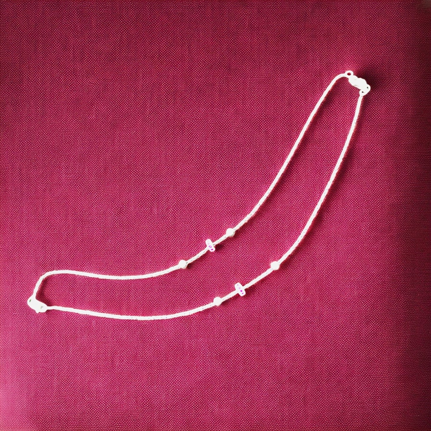 Red beads oxidised anklet