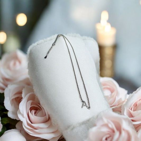 'A' Initial silver Pendant Chain