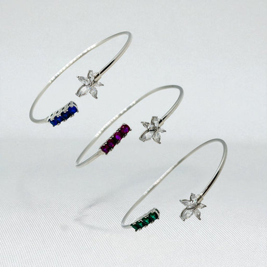 Adjustable Star Bangle with gemstone