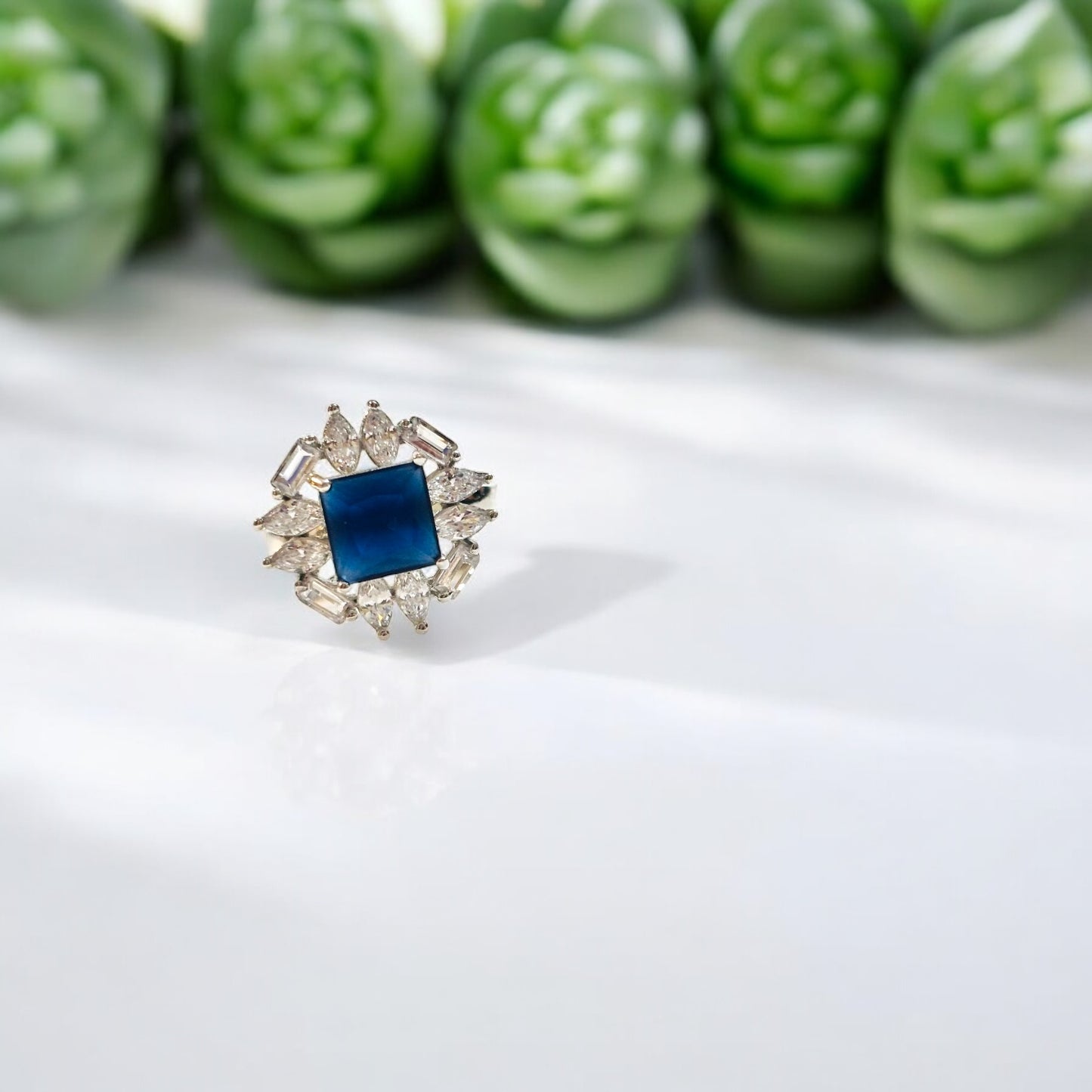Azure Heirloom – Engagement Ring with Sapphire Light