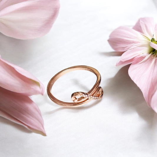 Infinity Interwined rose gold ring