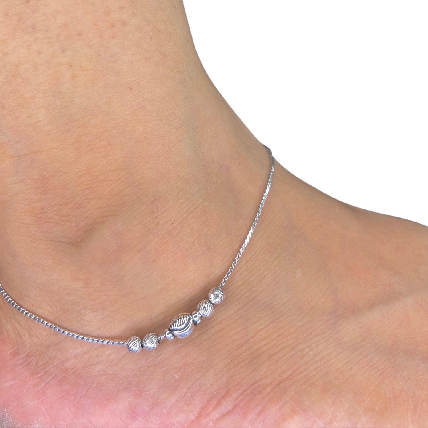 Beaded oxidised 925 Anklet