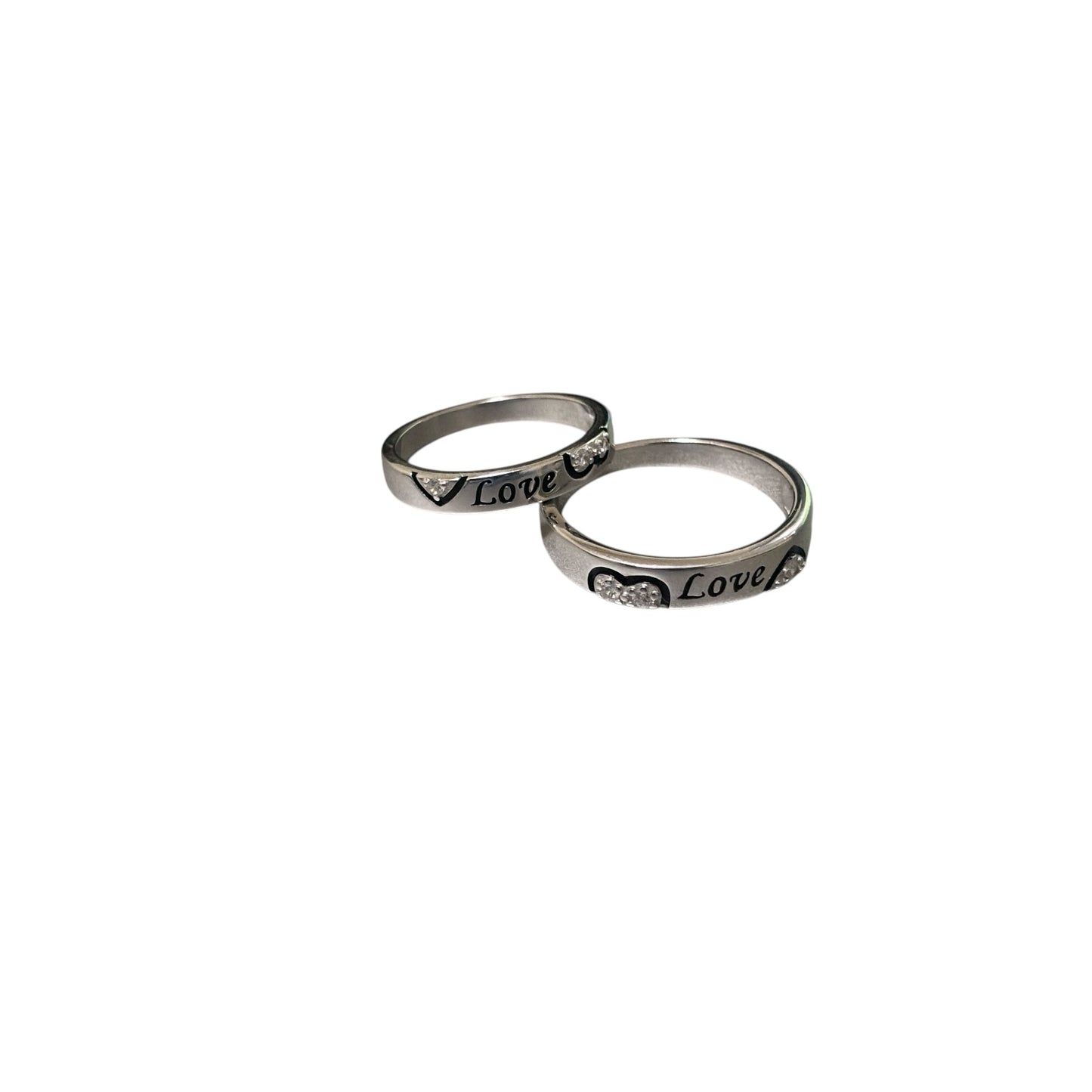 Love engrave couple ring band