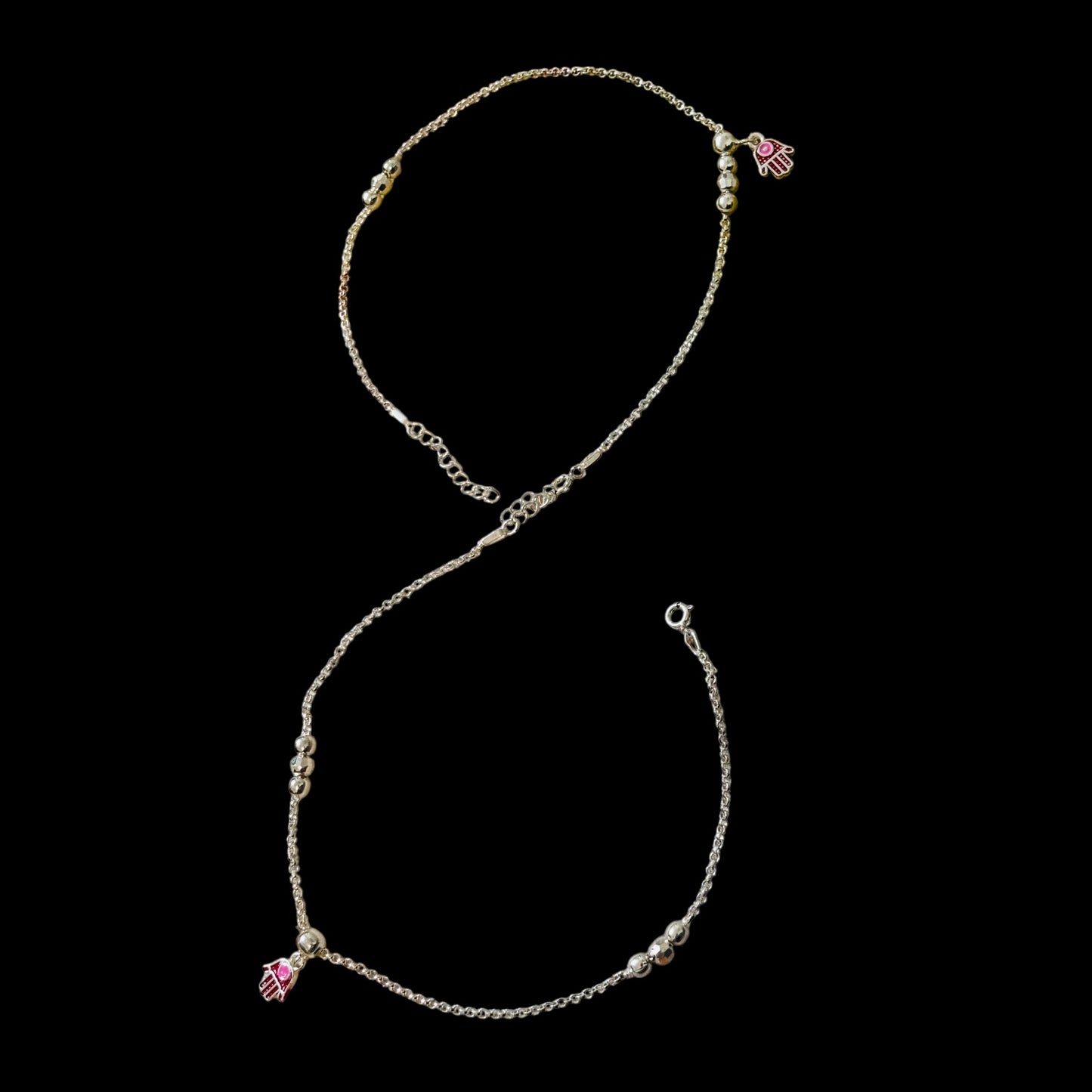 Hamsa Charm 925 silver anklets