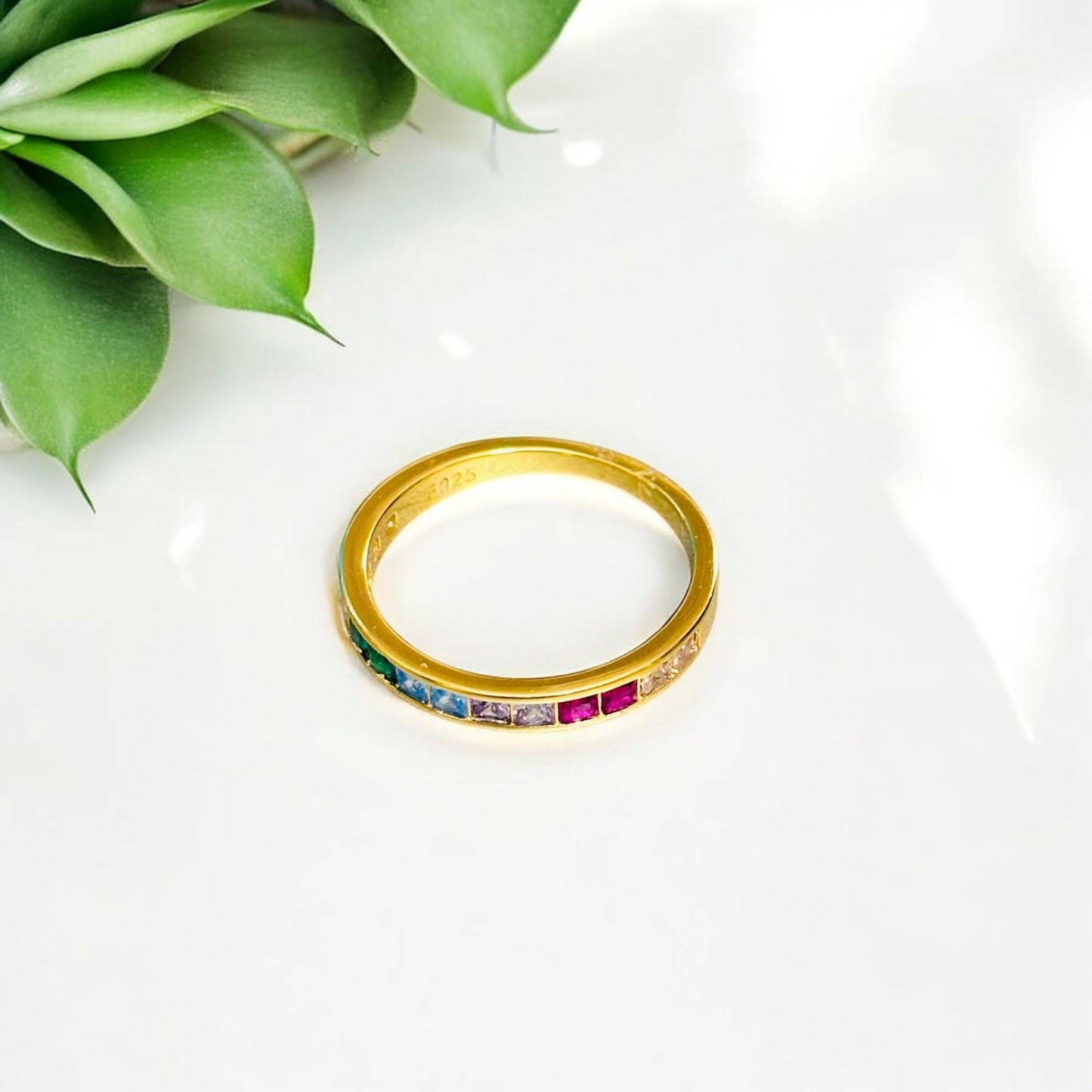 Multi color gold plated Silver Band