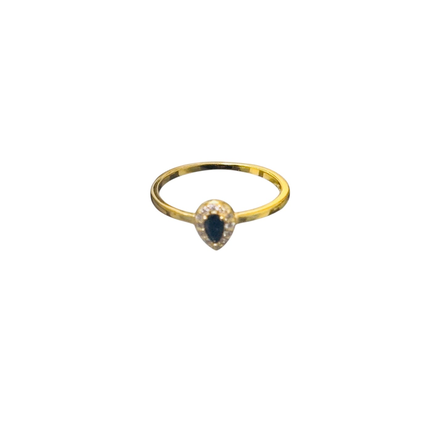 Black drop gold ring
