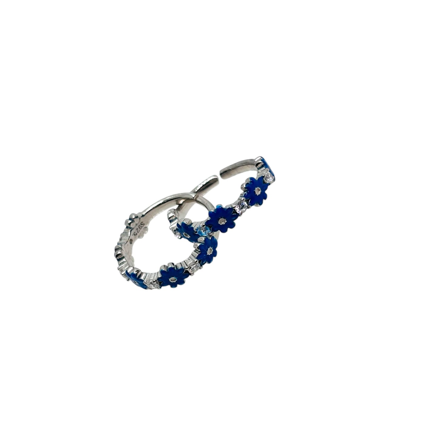 Blue Flower CZ toe ring