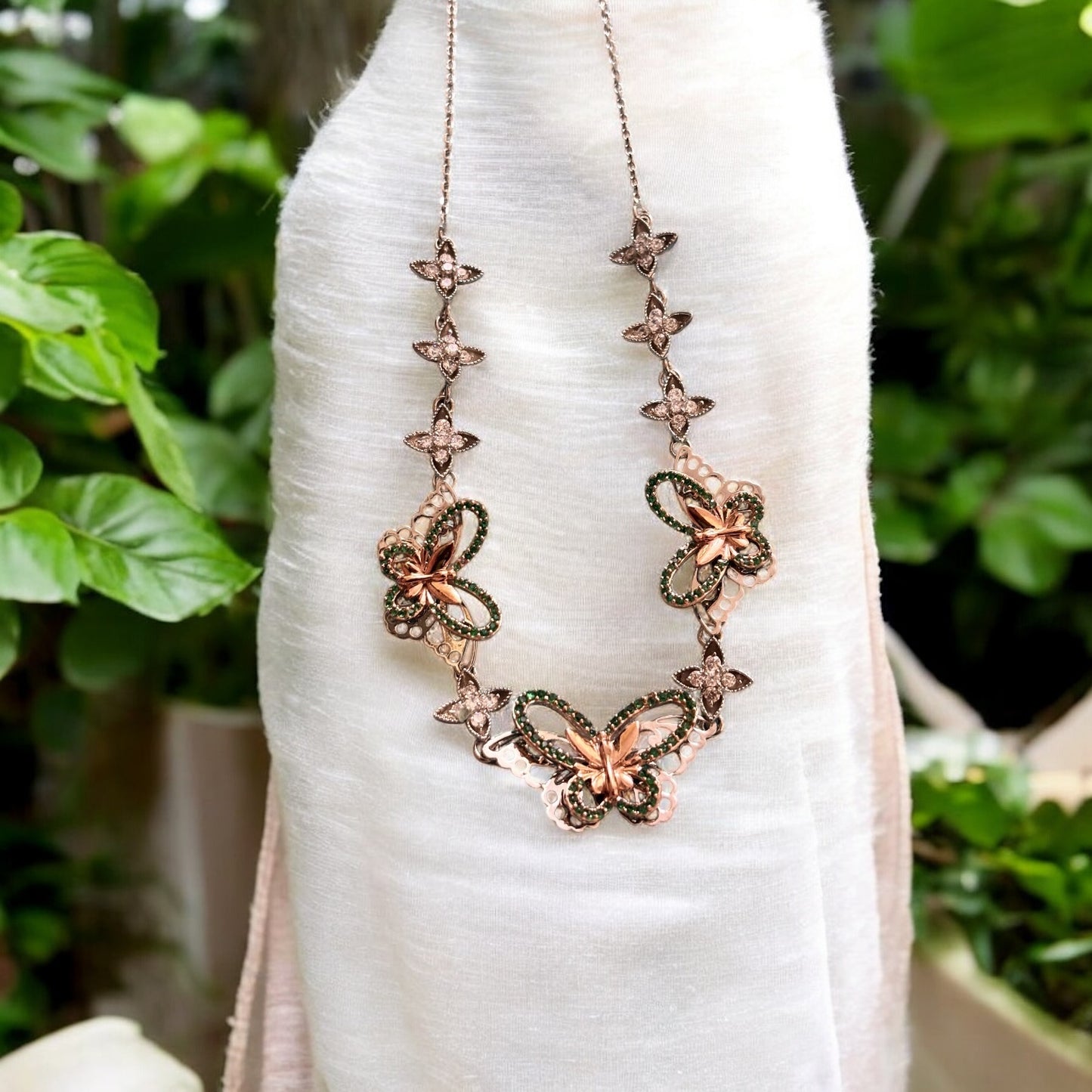 Butterfly Delight - Rose Gold Necklace set