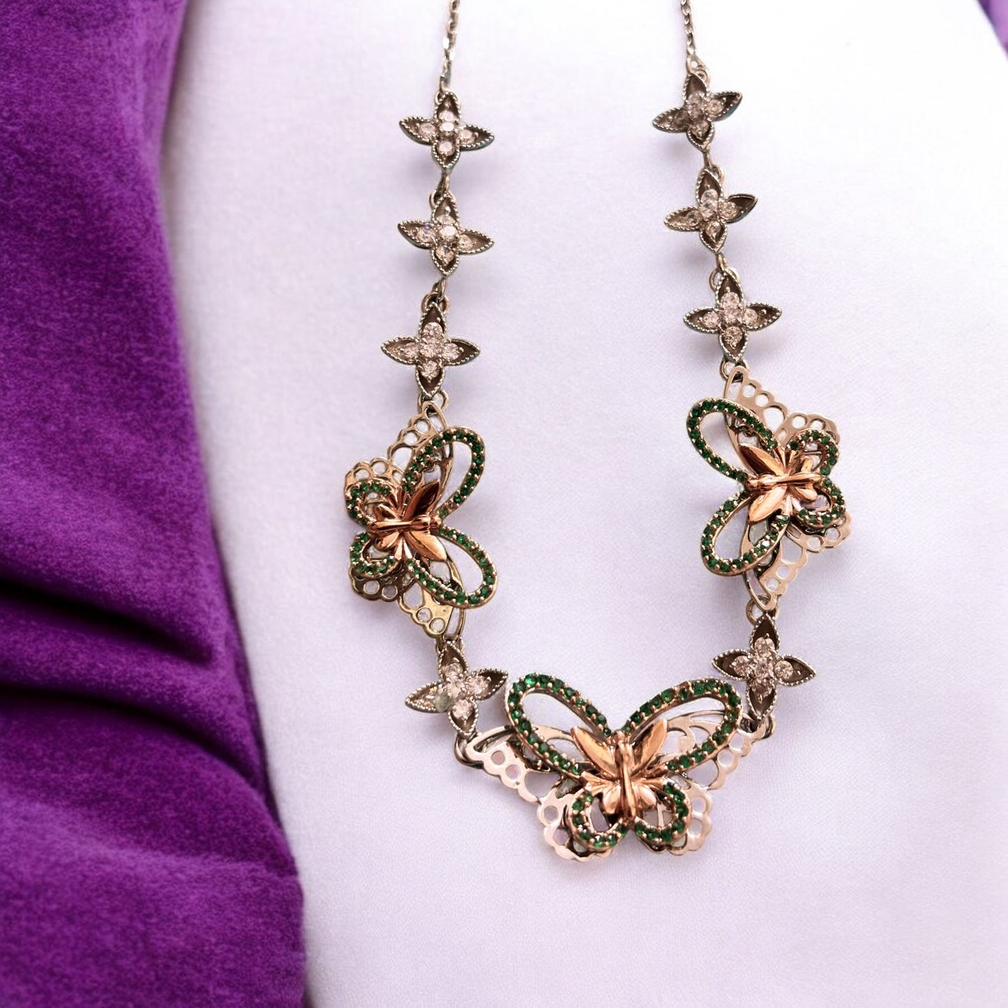 Butterfly Delight - Rose Gold Necklace set