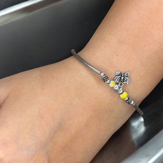Butterfly oxidised Silver bracelet