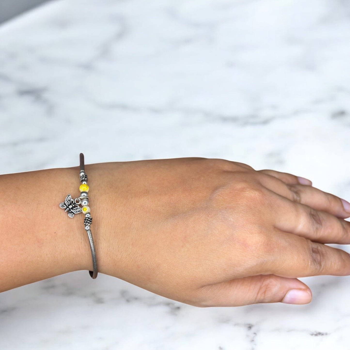 Butterfly oxidised bracelet