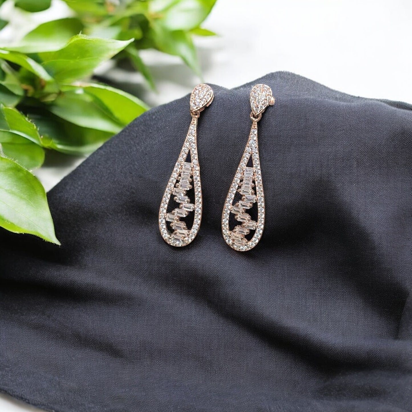 Tear drop party CZ Silver Party Earring