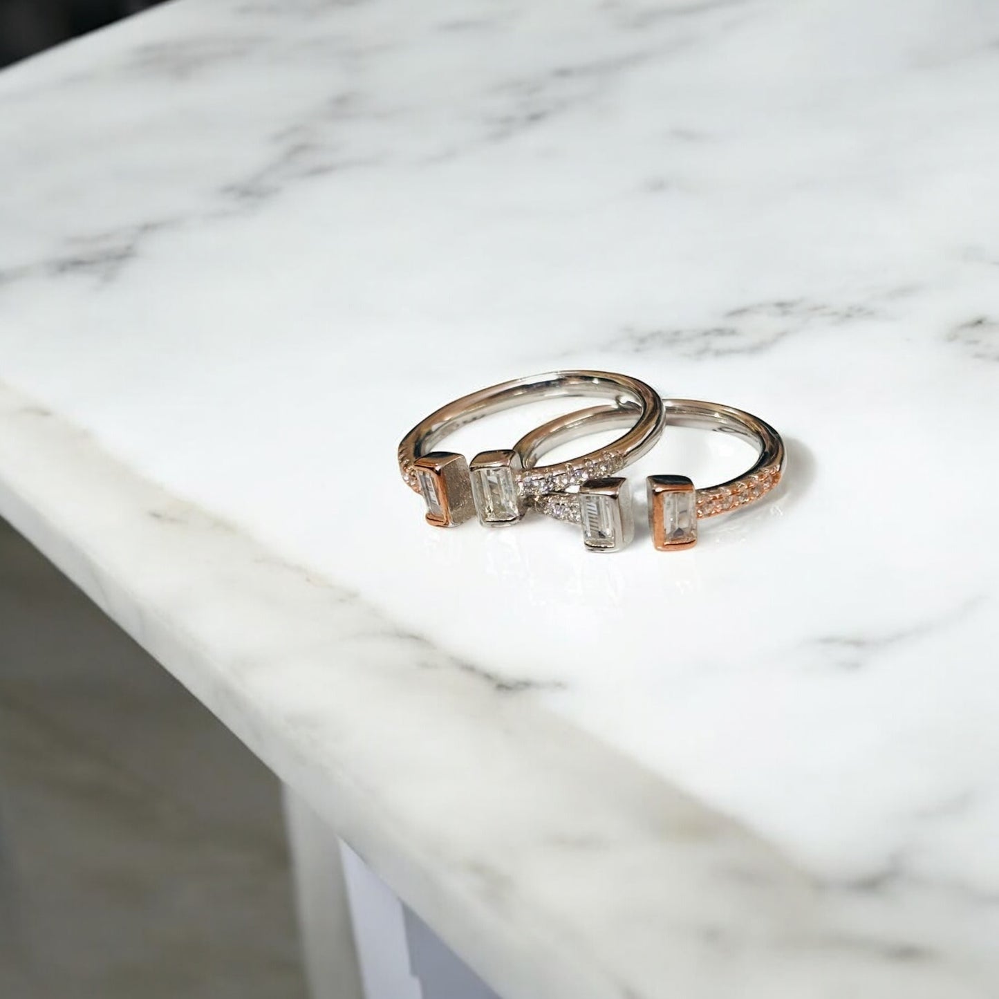 Dual tone Minimal Upside Open 925 Toe Ring