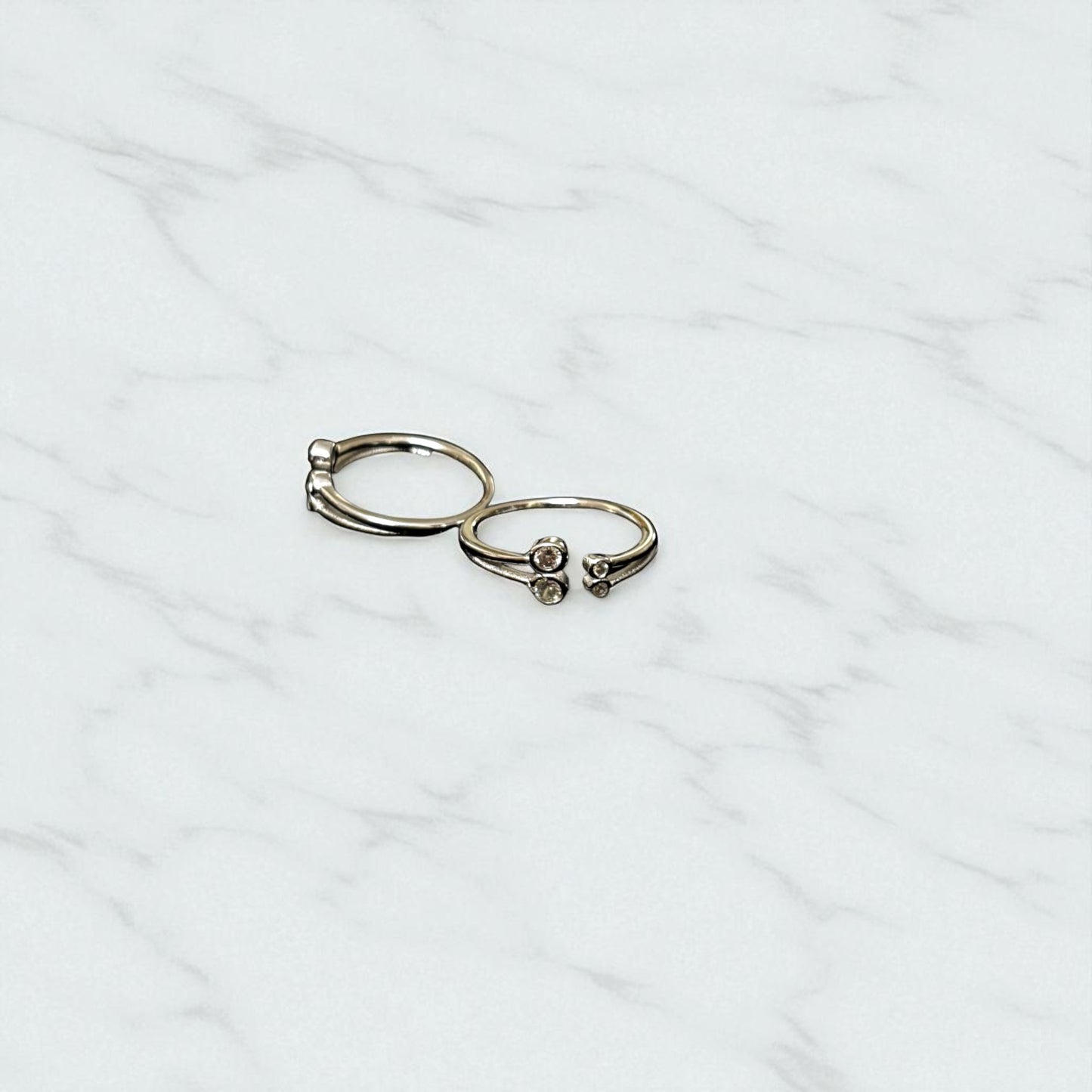 Dual tone Minimal Upside Open 925 Toe Ring
