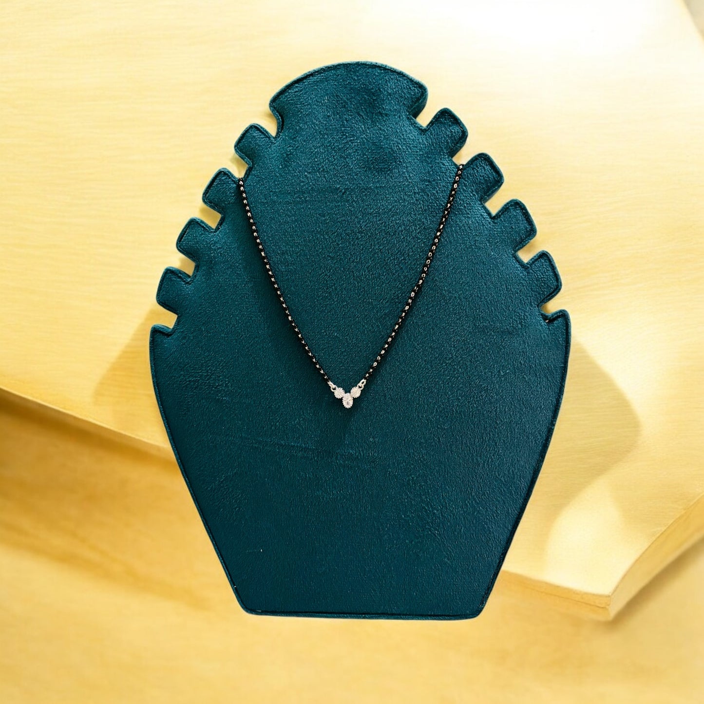 CZ studded silver Mangalsutra Necklace